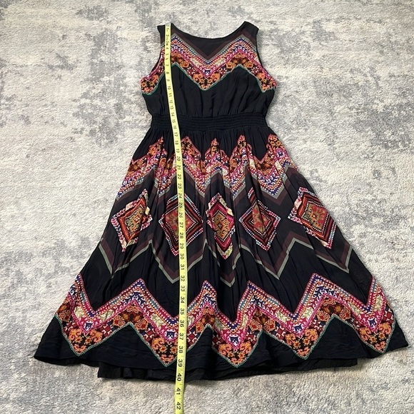 Tanvi Kedia Anthropologie Patchwork Embroidered Chevron Midi Boho Dress - Picture 10 of 16